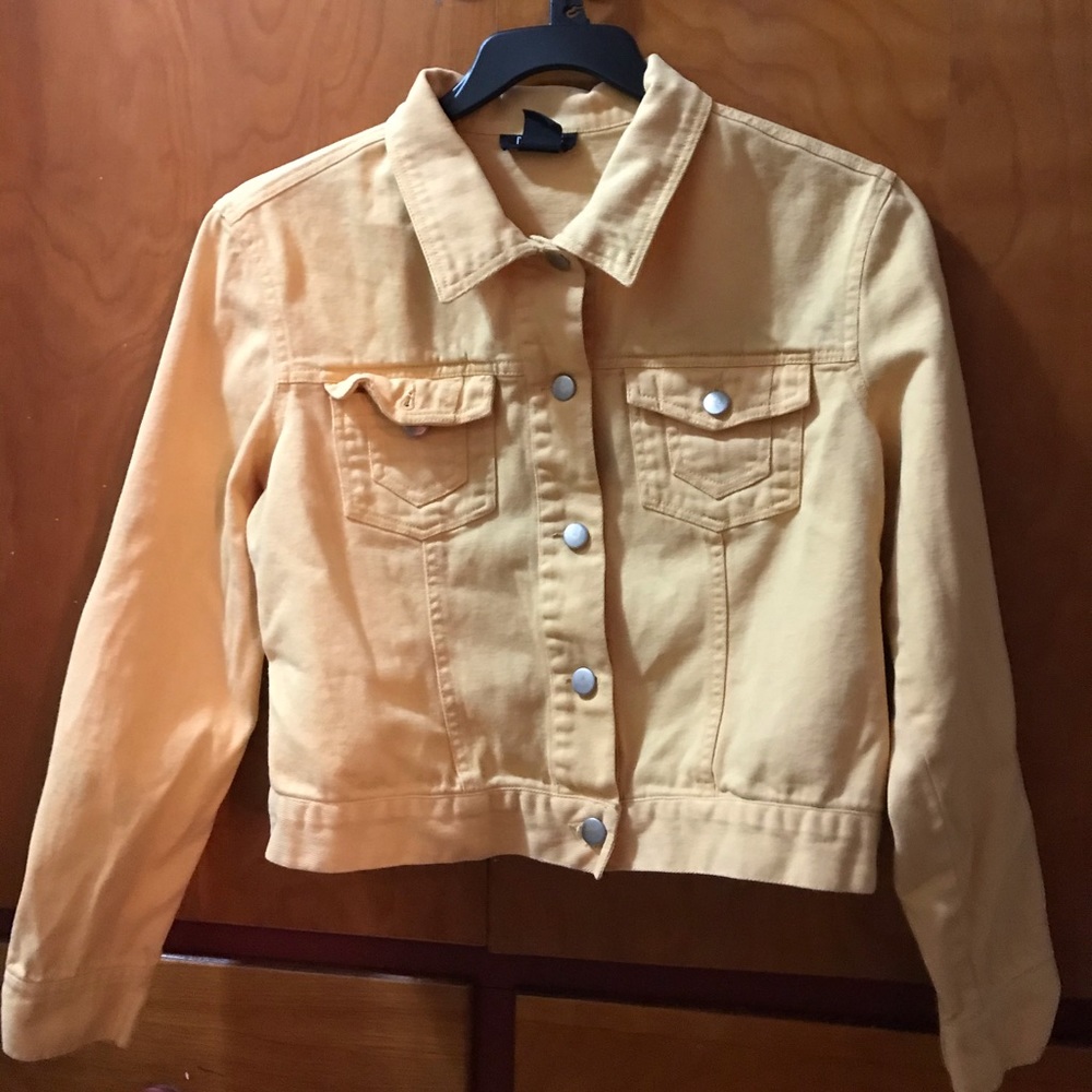 yellow jean jacket